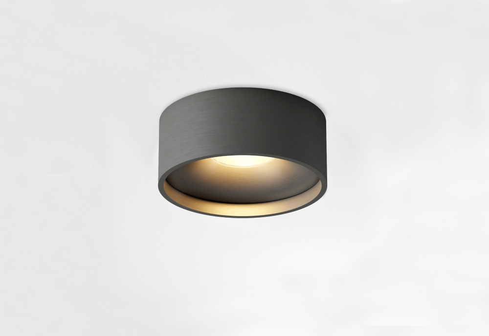 Artdelight Badkamer plafondlampOran Ø 12cm - Gun metal - PL ORAN GM afbeelding